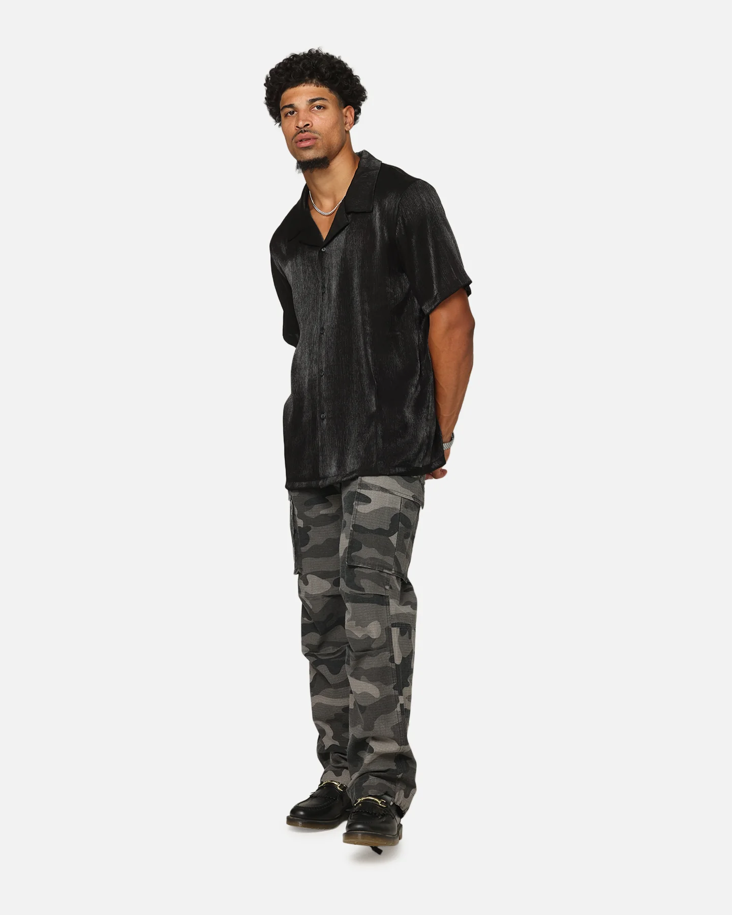 XXIII Diamond Button Up Shirt Black - Image 2