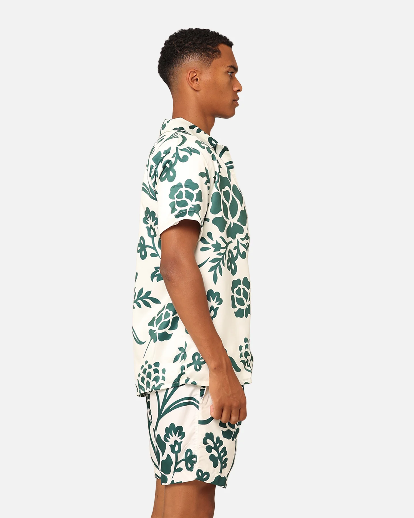 XXIII James Button Up Shirt Cream/Green - Image 5