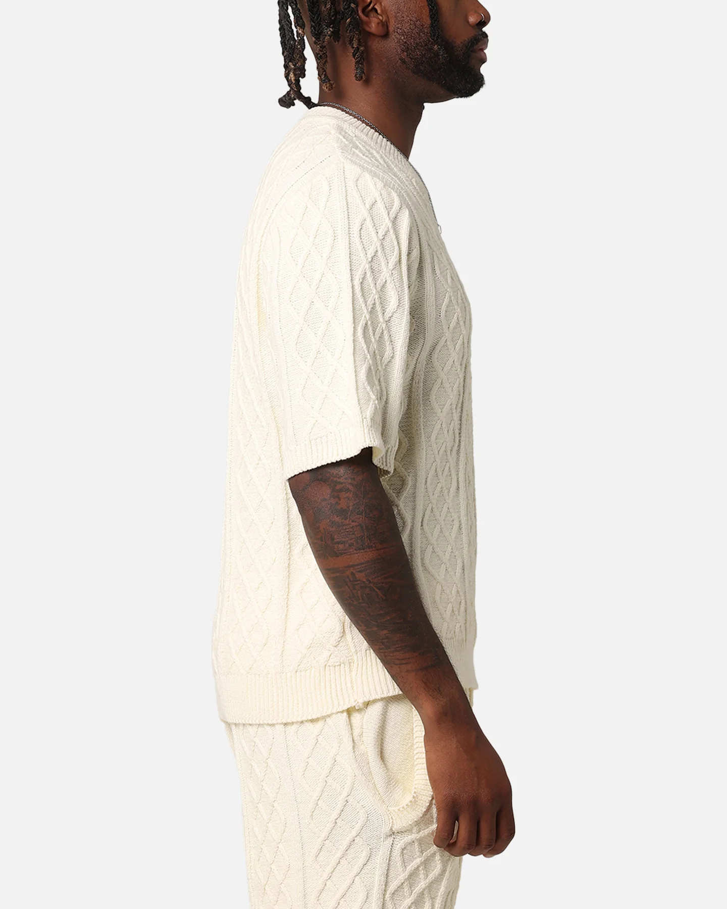 XXIII Lucas Cable Knit T-Shirt Cream - Image 4