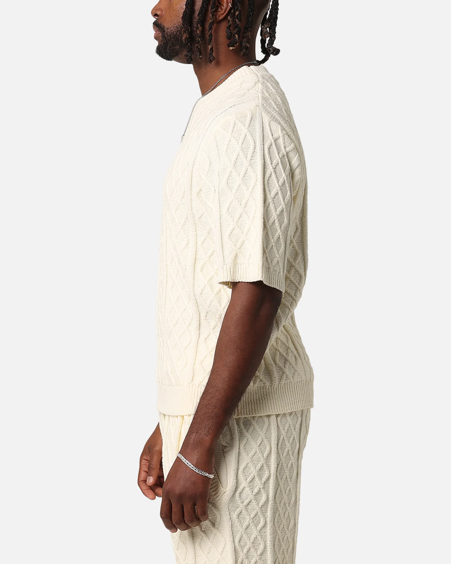 XXIII Lucas Cable Knit T-Shirt Cream - Image 5