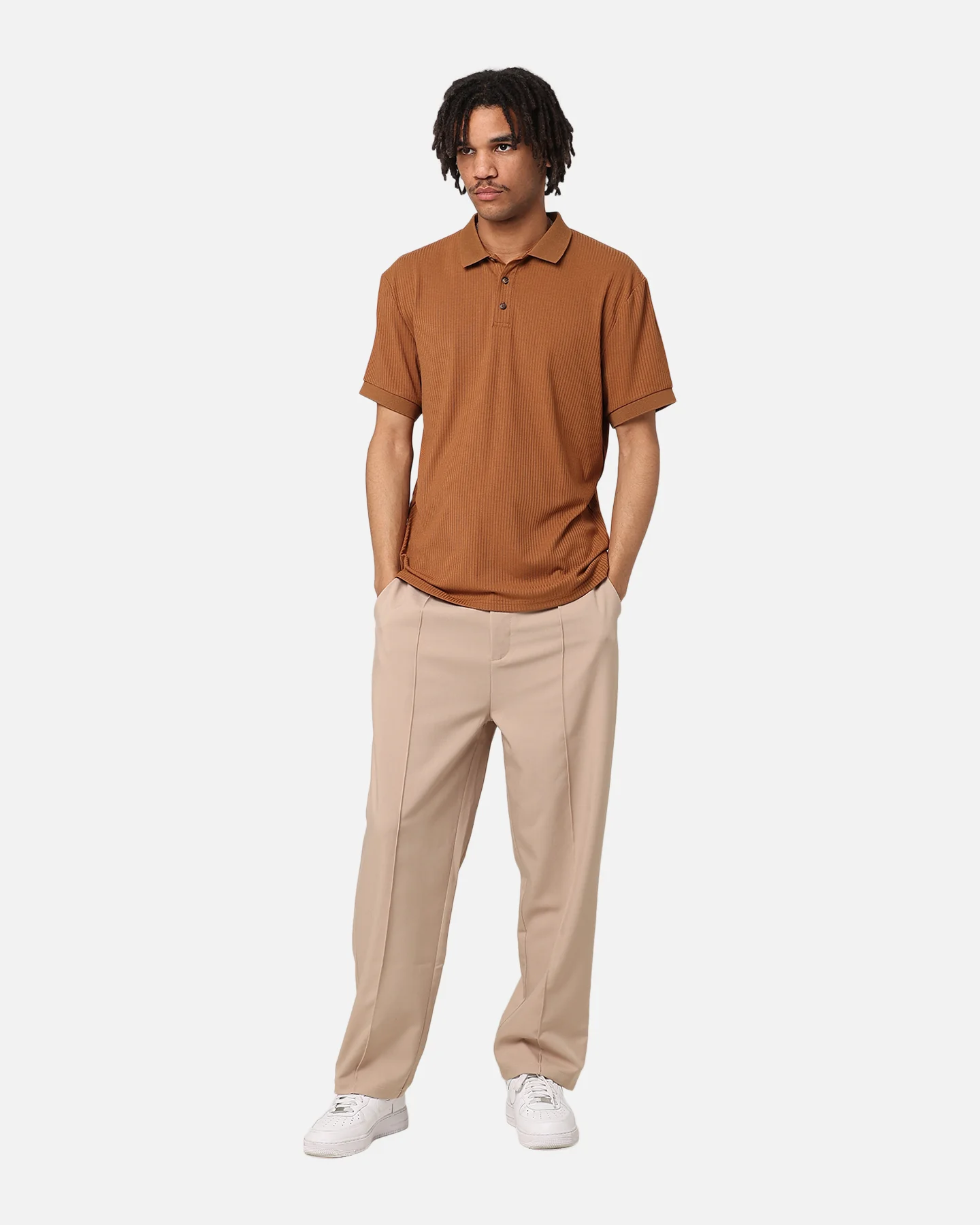 XXIII Luis Rib Polo Shirt Brown - Image 2