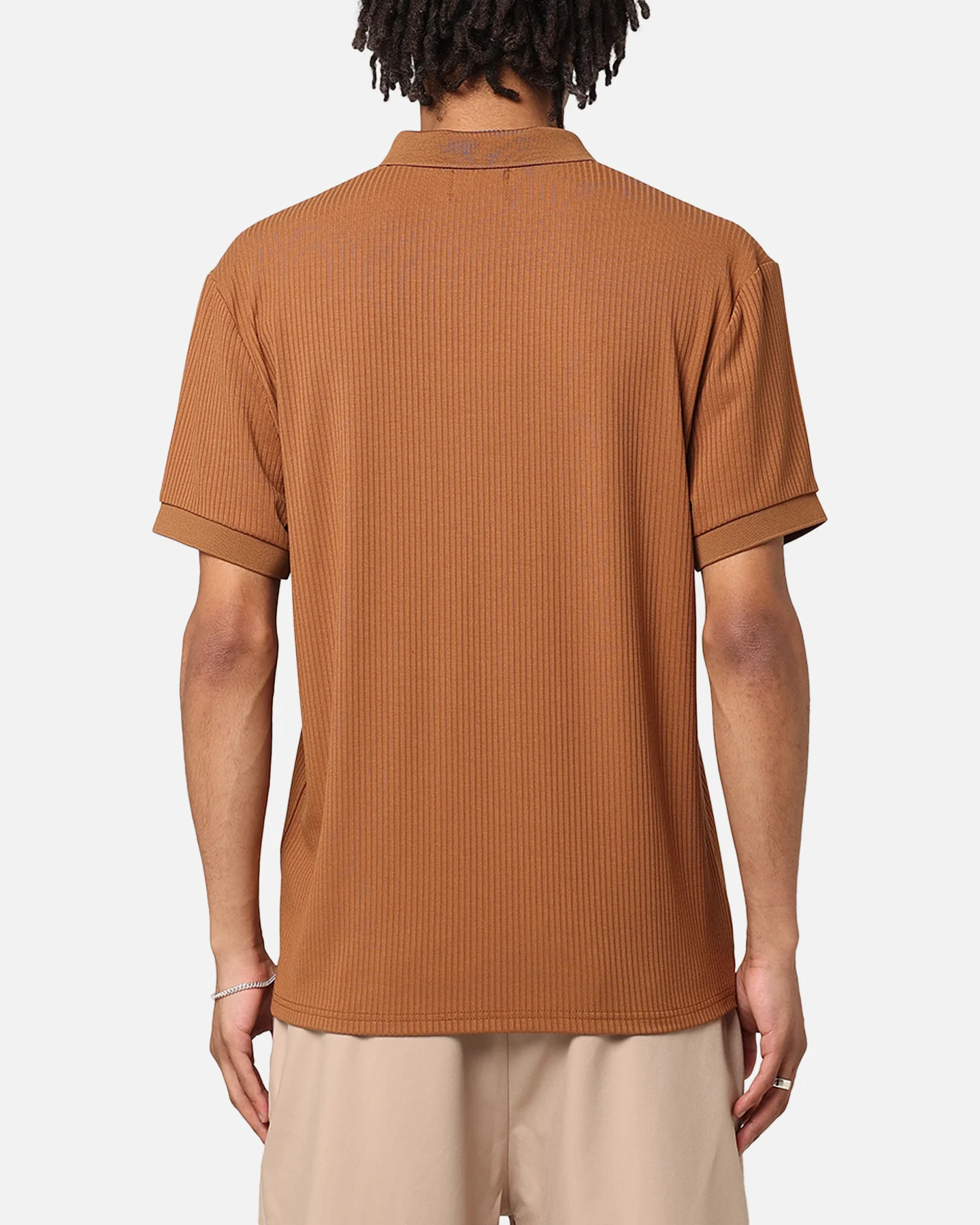 XXIII Luis Rib Polo Shirt Brown - Image 3