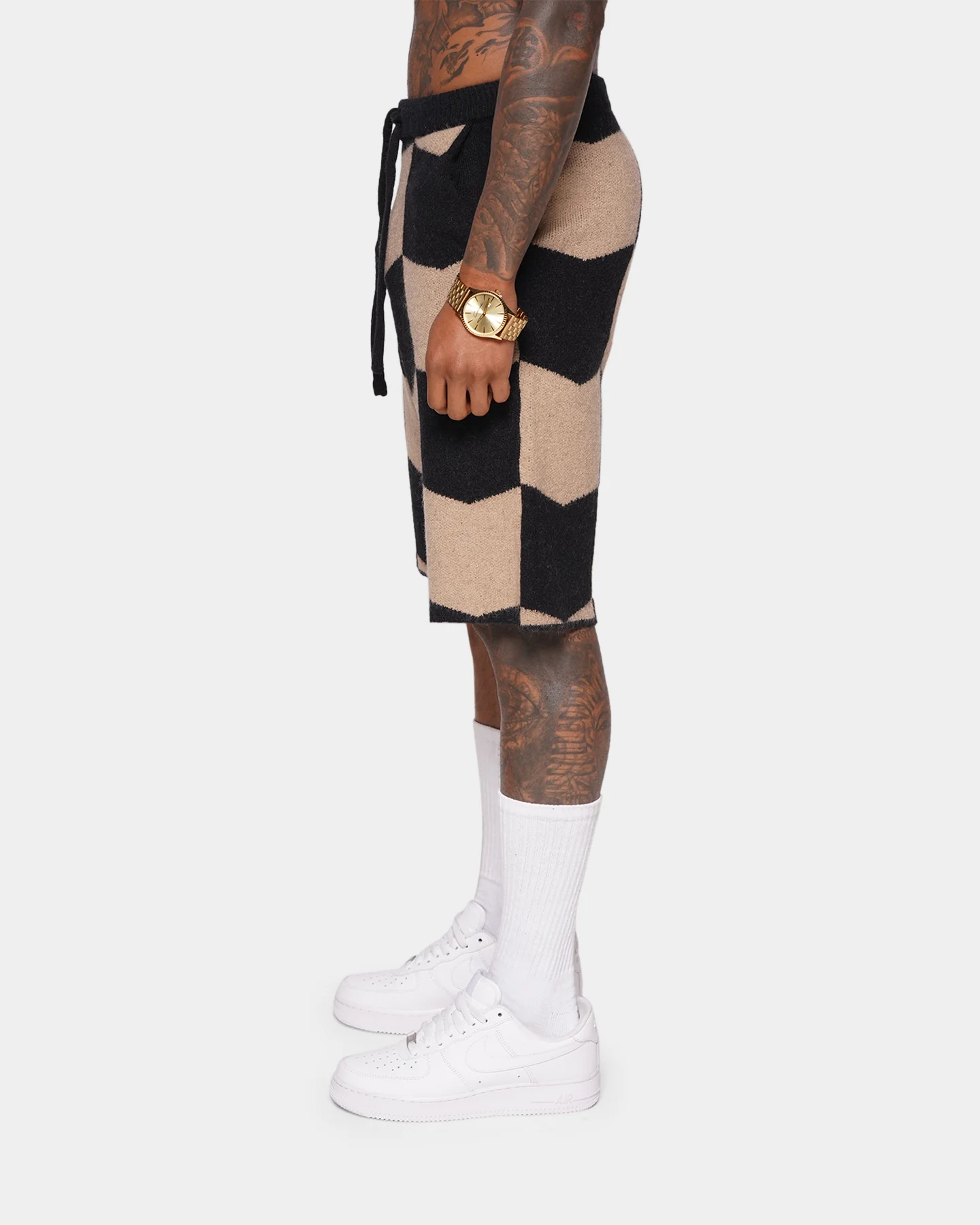XXIII Meda Check Shorts Black/Beige - Image 4