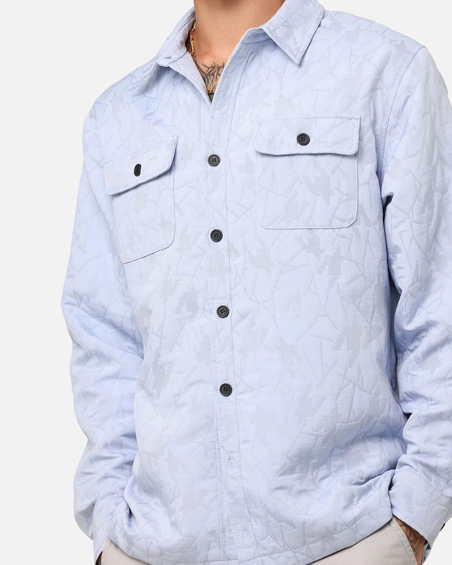 XXIII Nebula Textured Overshirt Blue - Image 6