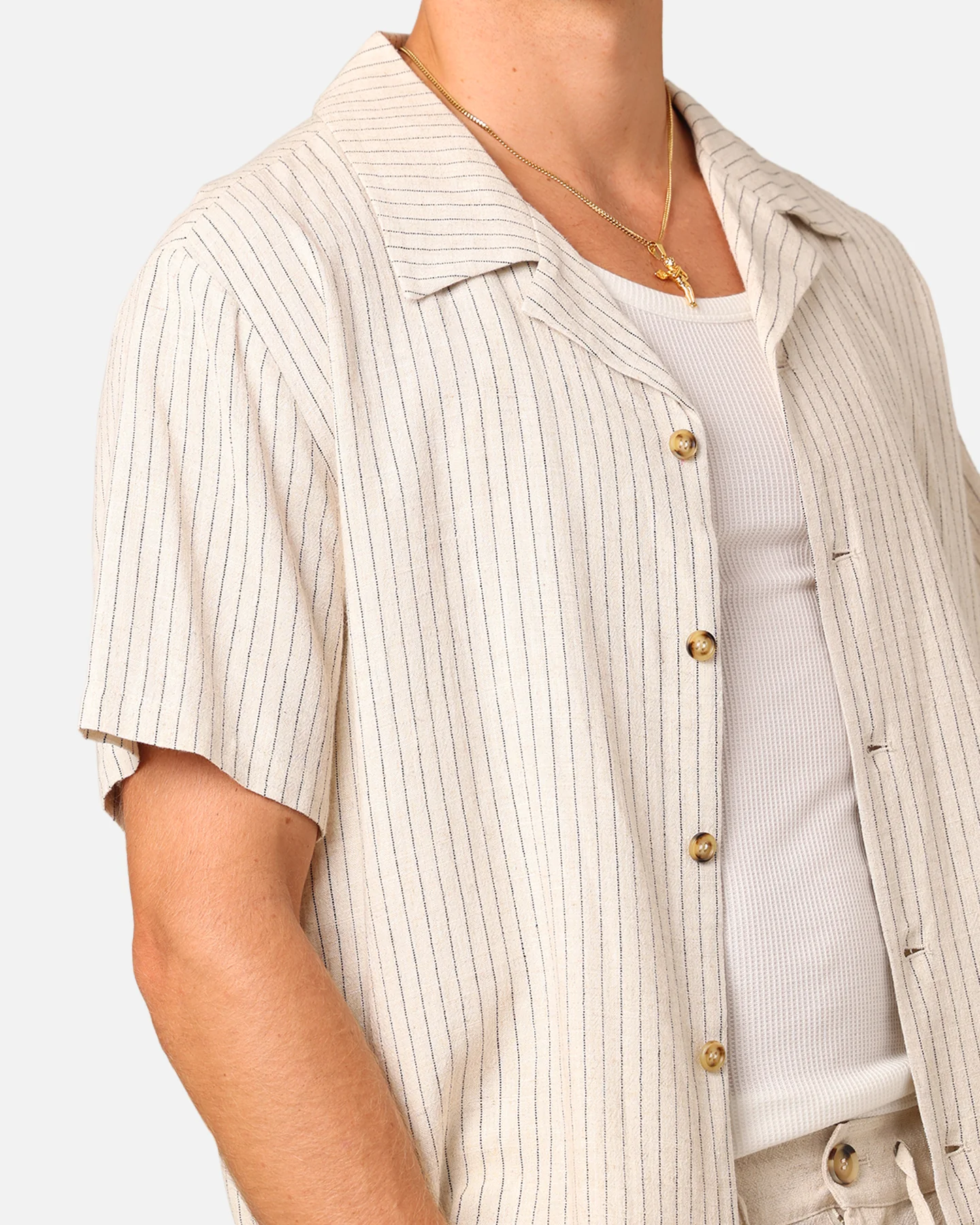 XXIII Nicholas Button Up Shirt Sand/Black - Image 6