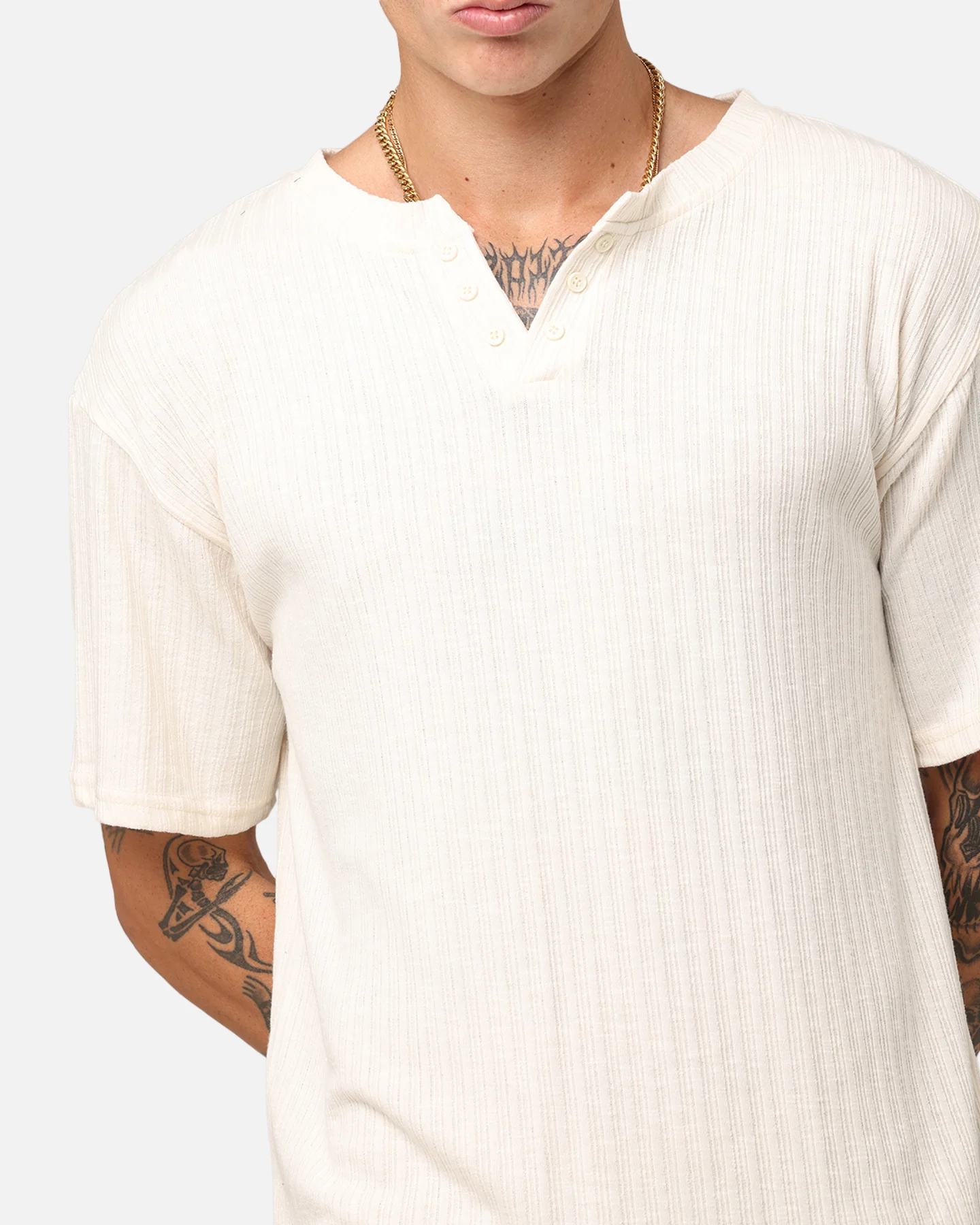 XXIII Open Neck T-Shirt Sand - Image 6
