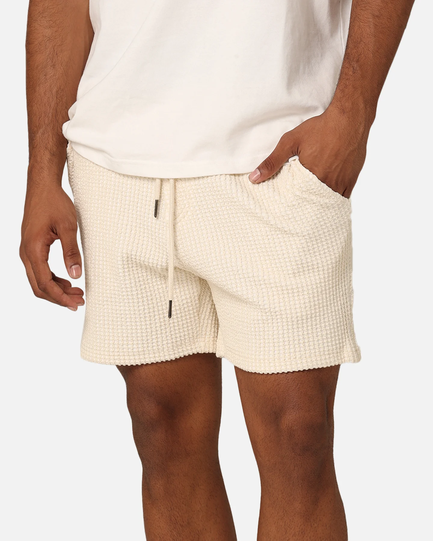 XXIII Ozzy Waffle Shorts Cream - Image 4