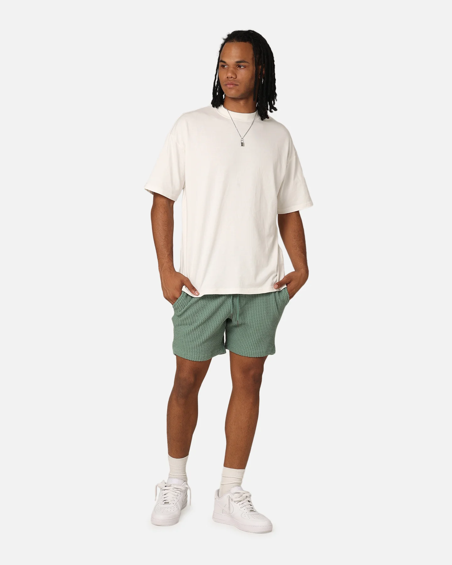 XXIII Ozzy Waffle Shorts Sage - Image 2