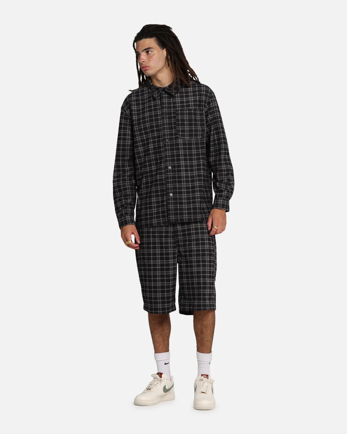 XXIII Plaid Corduroy Jacket Black/Grey - Image 2