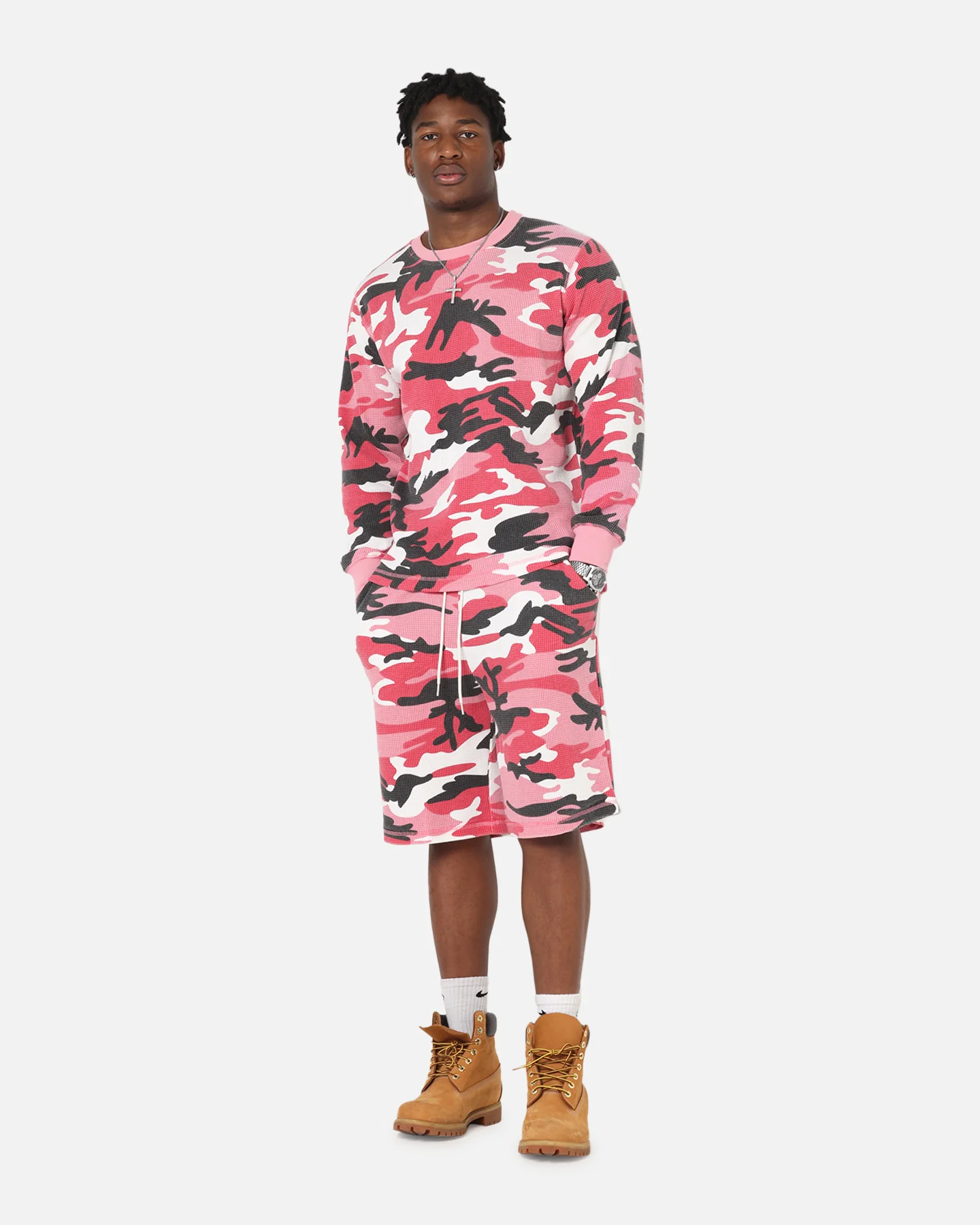 XXIII Printed Thermal Long Sleeve T-Shirt Pink Camo - Image 2