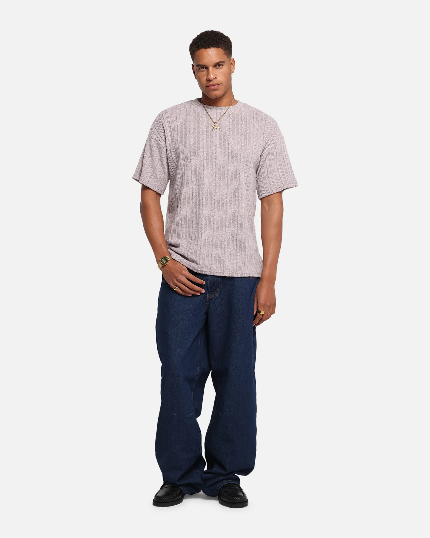 XXIII Rib Knit T-Shirt Pink Marle - Image 2