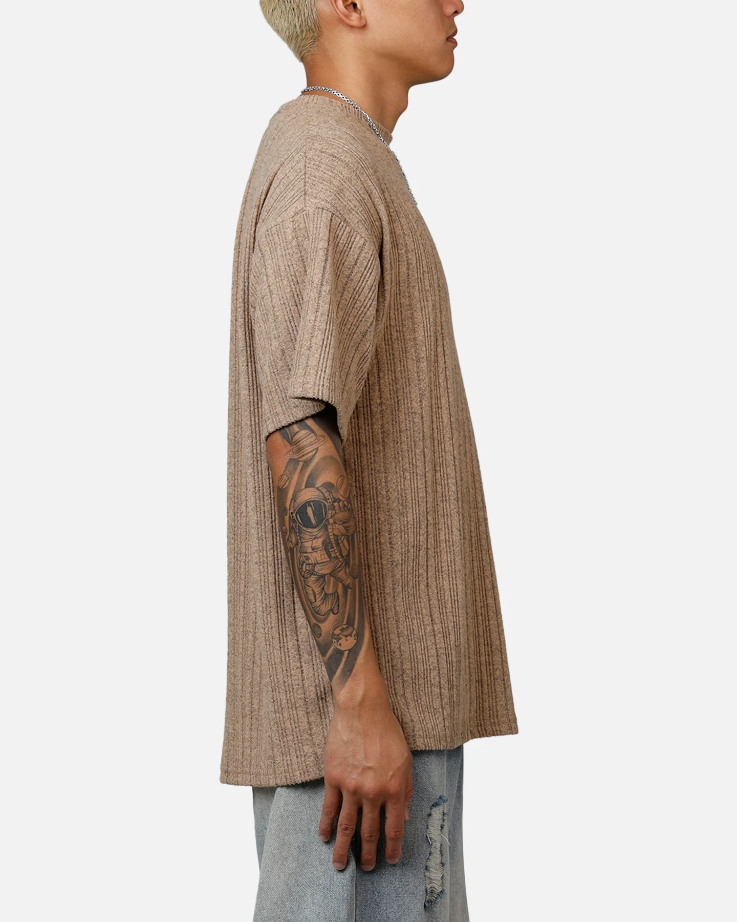 XXIII Rib Knit T-Shirt Tan Marle - Image 4