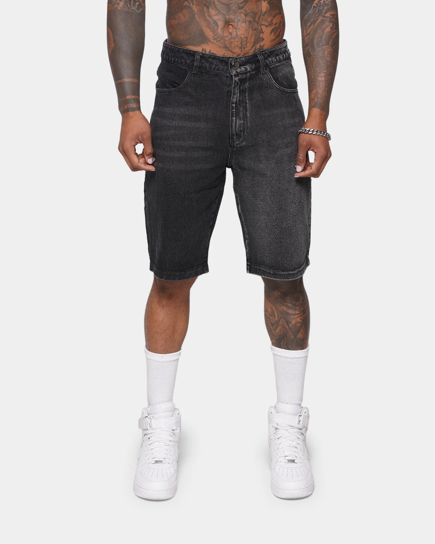 XXIII Ricardo Two Tone Denim Shorts Black - Image 3