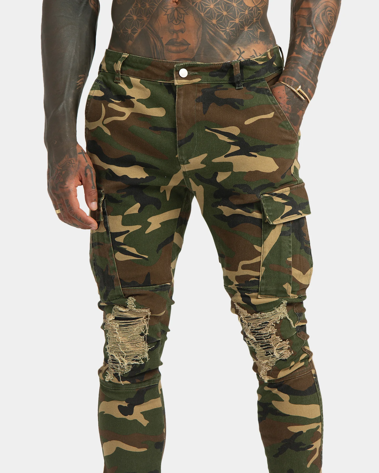 XXIII Sergeant Camo Ripped Jeans Camo - Image 3