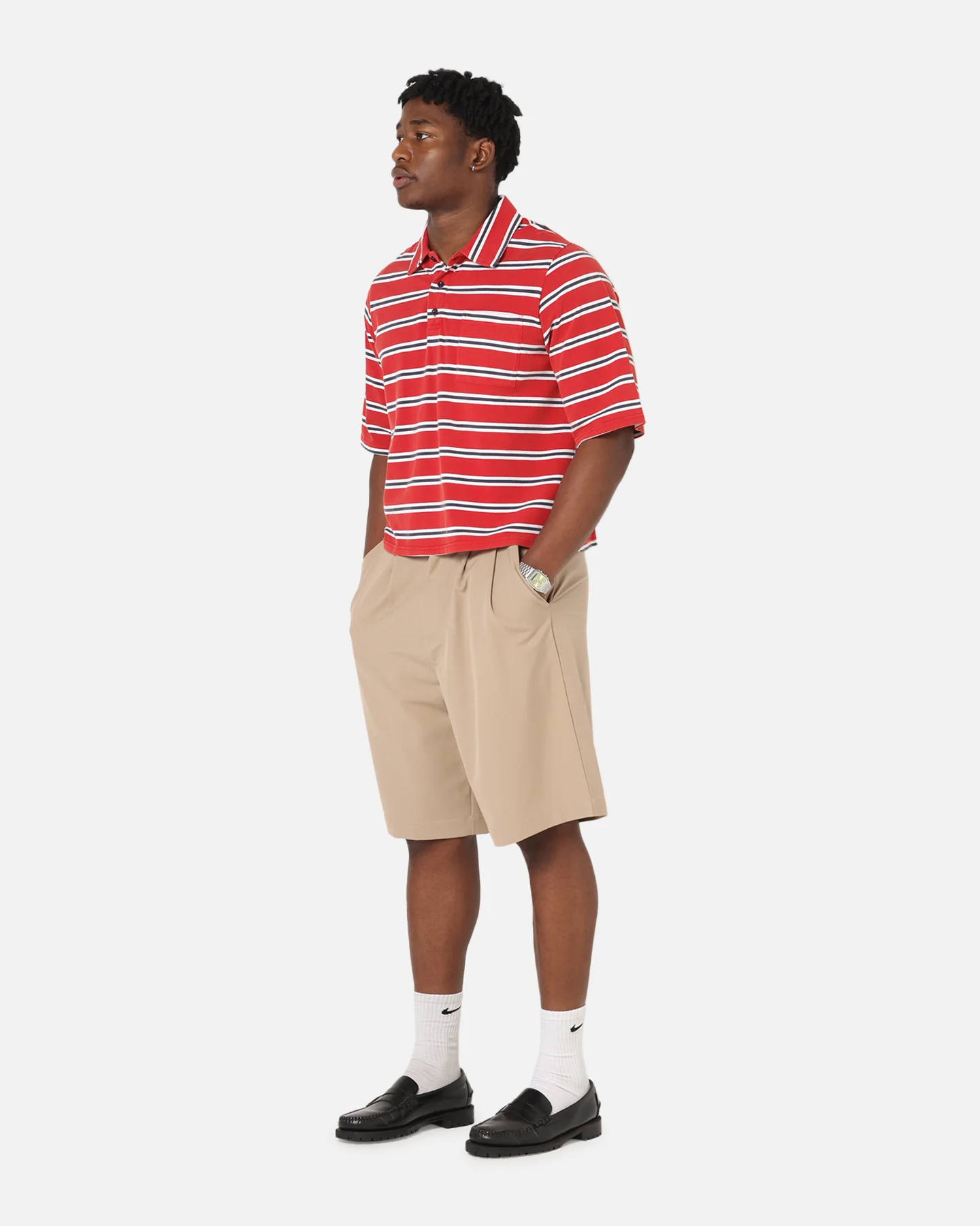 XXIII Striped Polo T-Shirt Red Stripe - Image 2