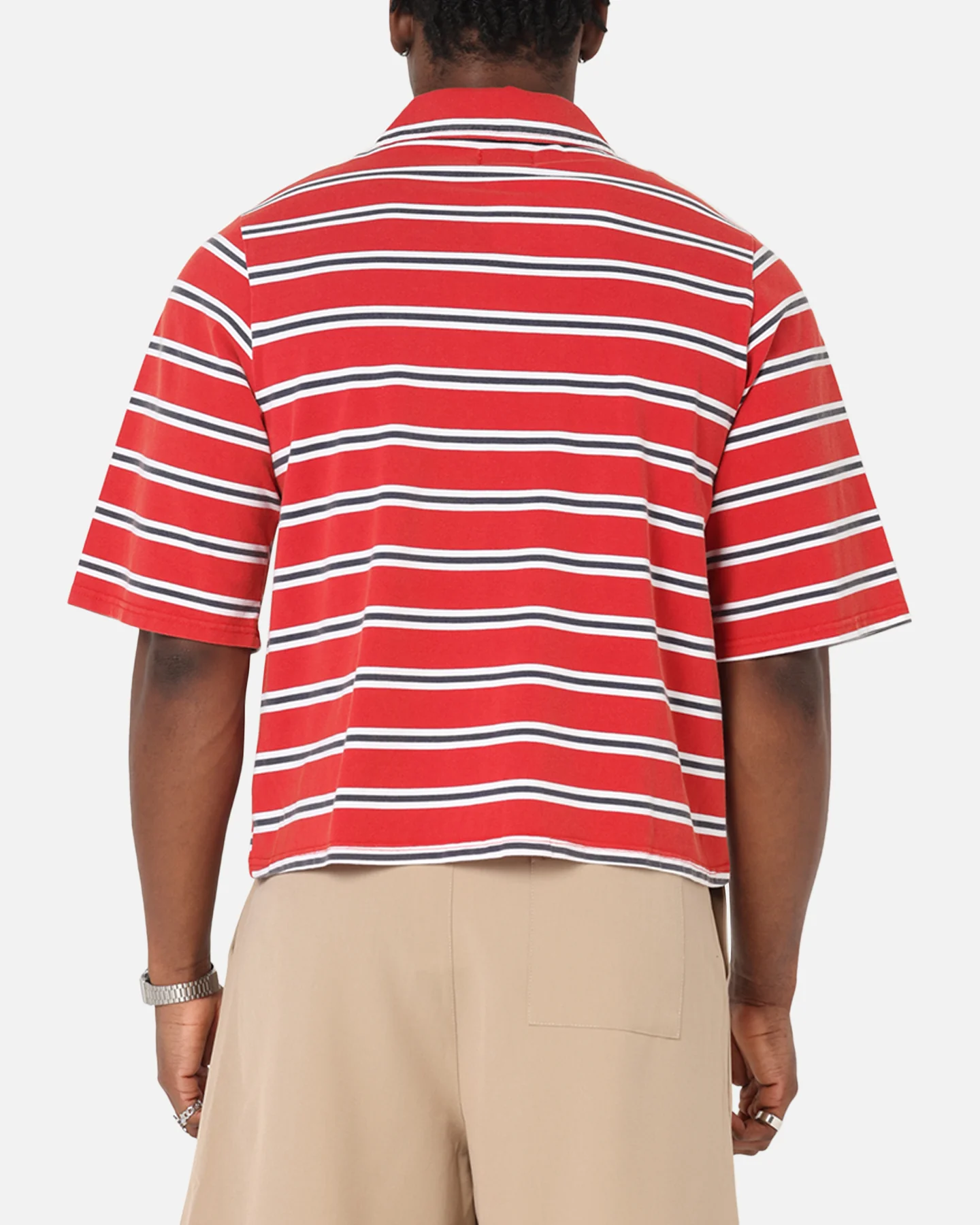 XXIII Striped Polo T-Shirt Red Stripe - Image 3