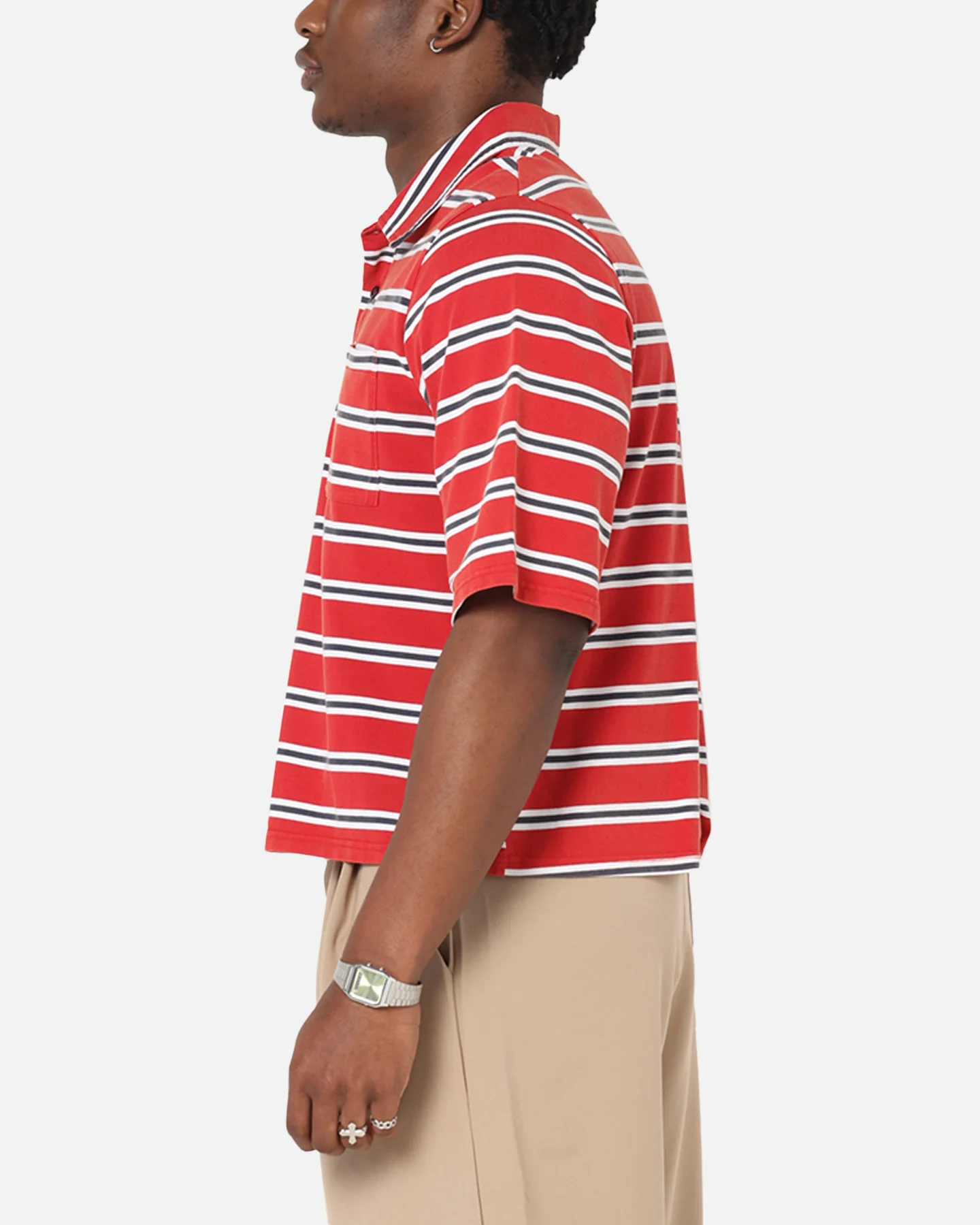 XXIII Striped Polo T-Shirt Red Stripe - Image 5