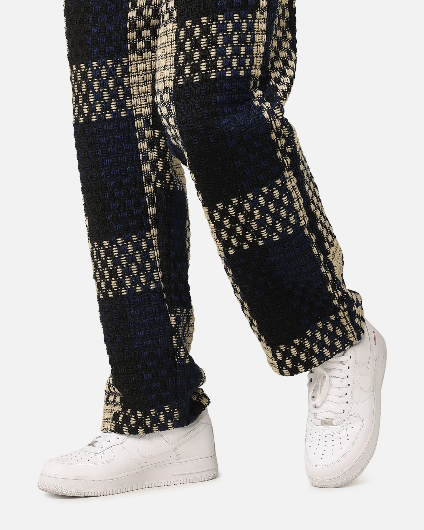 XXIII Textured Weave Pants Blue/Black/Yellow - Image 4