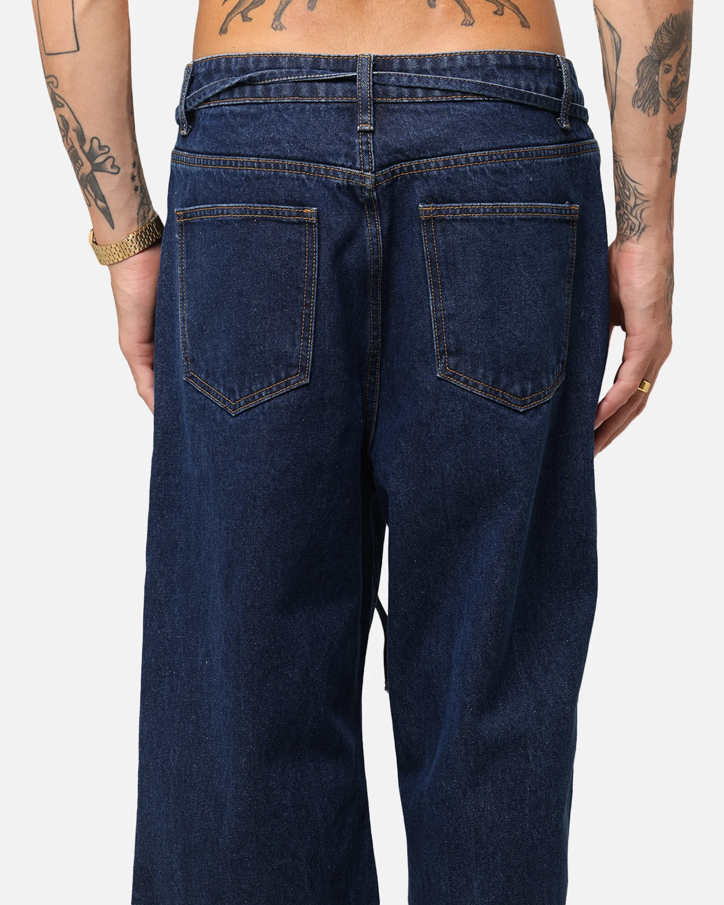 XXIII Tie Lace Baggy Jeans Stonewash Indigo - Image 8