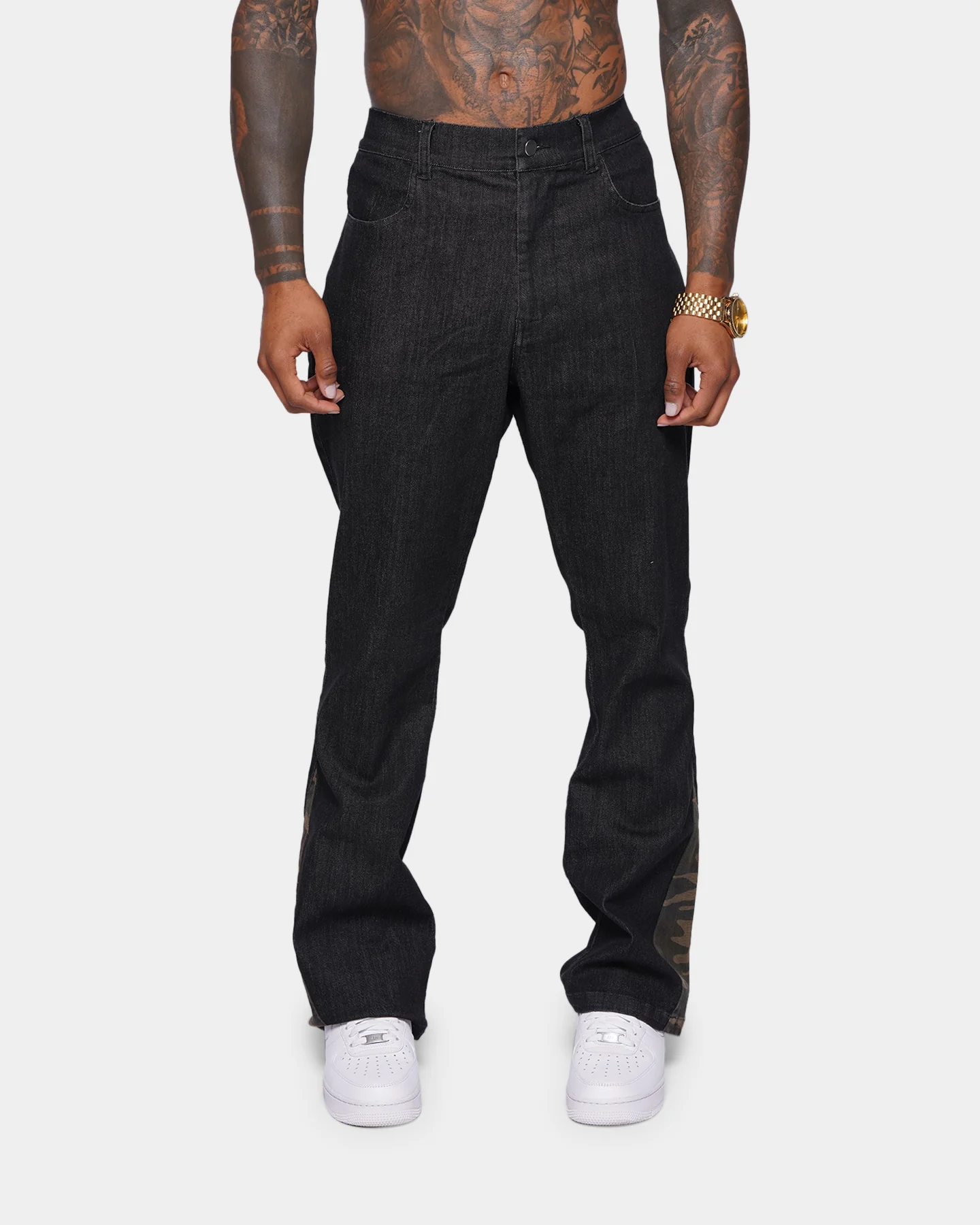 XXIII Valur Camo Flare Jeans Black/Camo - Image 6