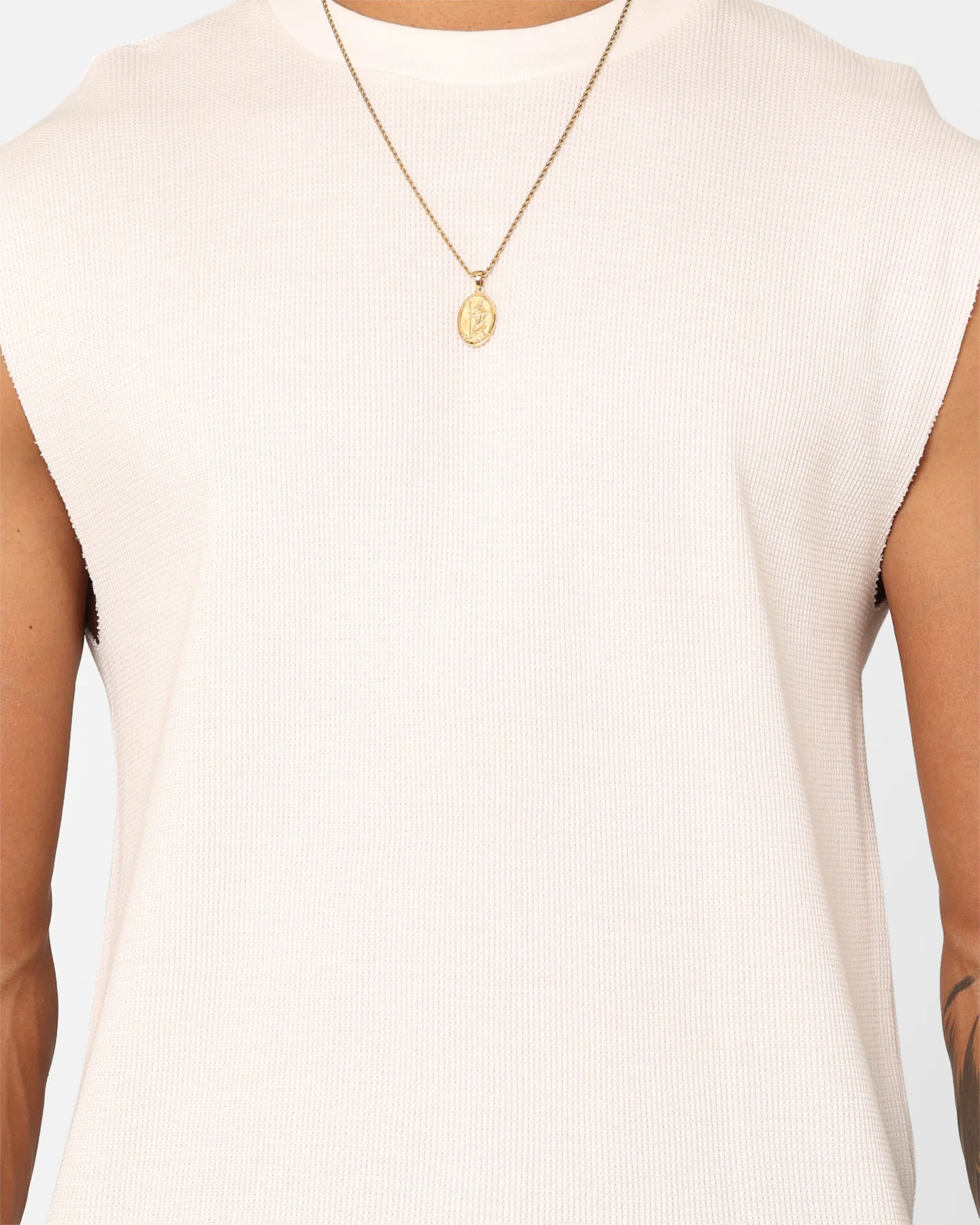 XXIII Waffle Muscle Singlet White - Image 3