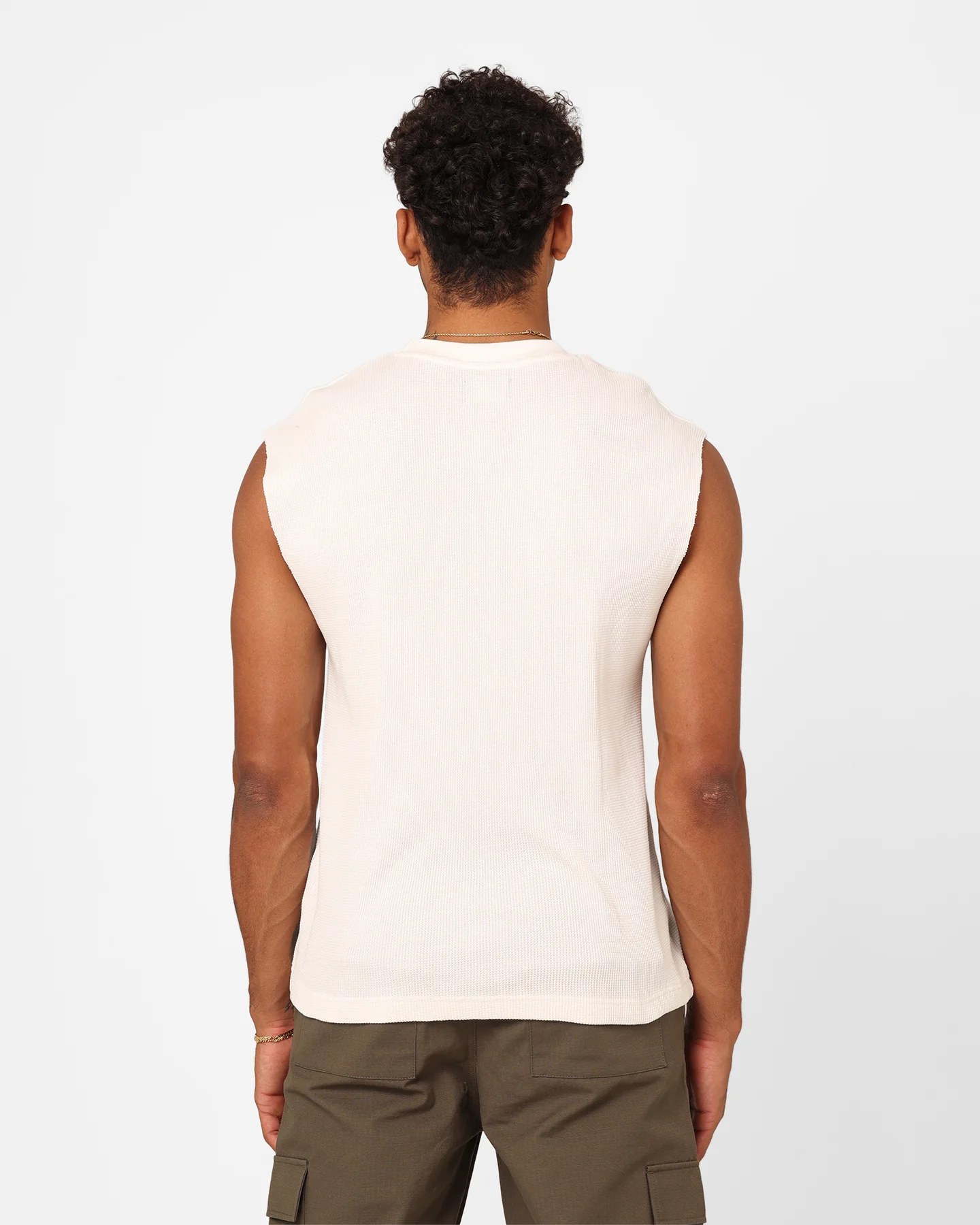 XXIII Waffle Muscle Singlet White - Image 4