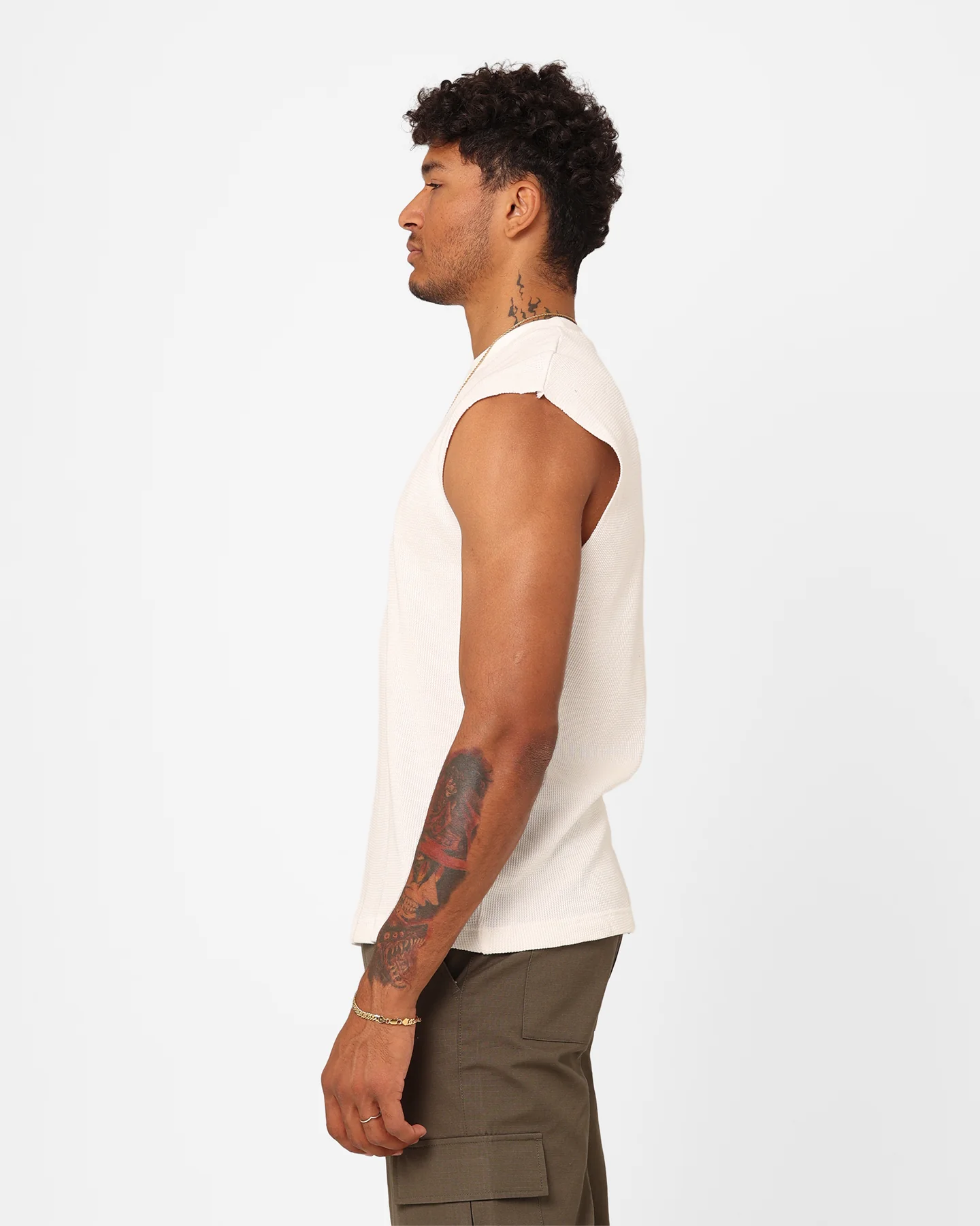 XXIII Waffle Muscle Singlet White - Image 6