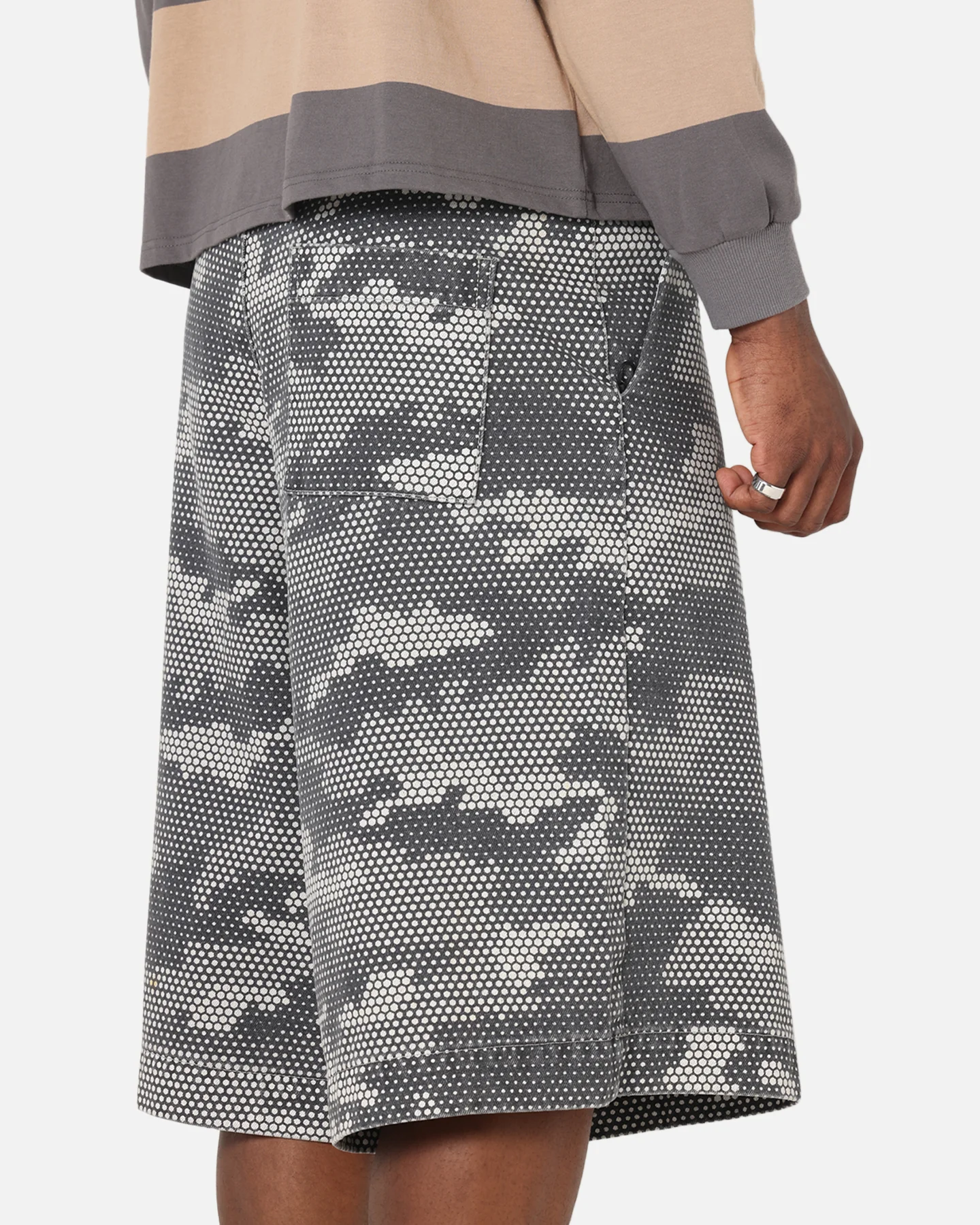XXIII Wide Leg Denim Shorts Digi Camo - Image 4