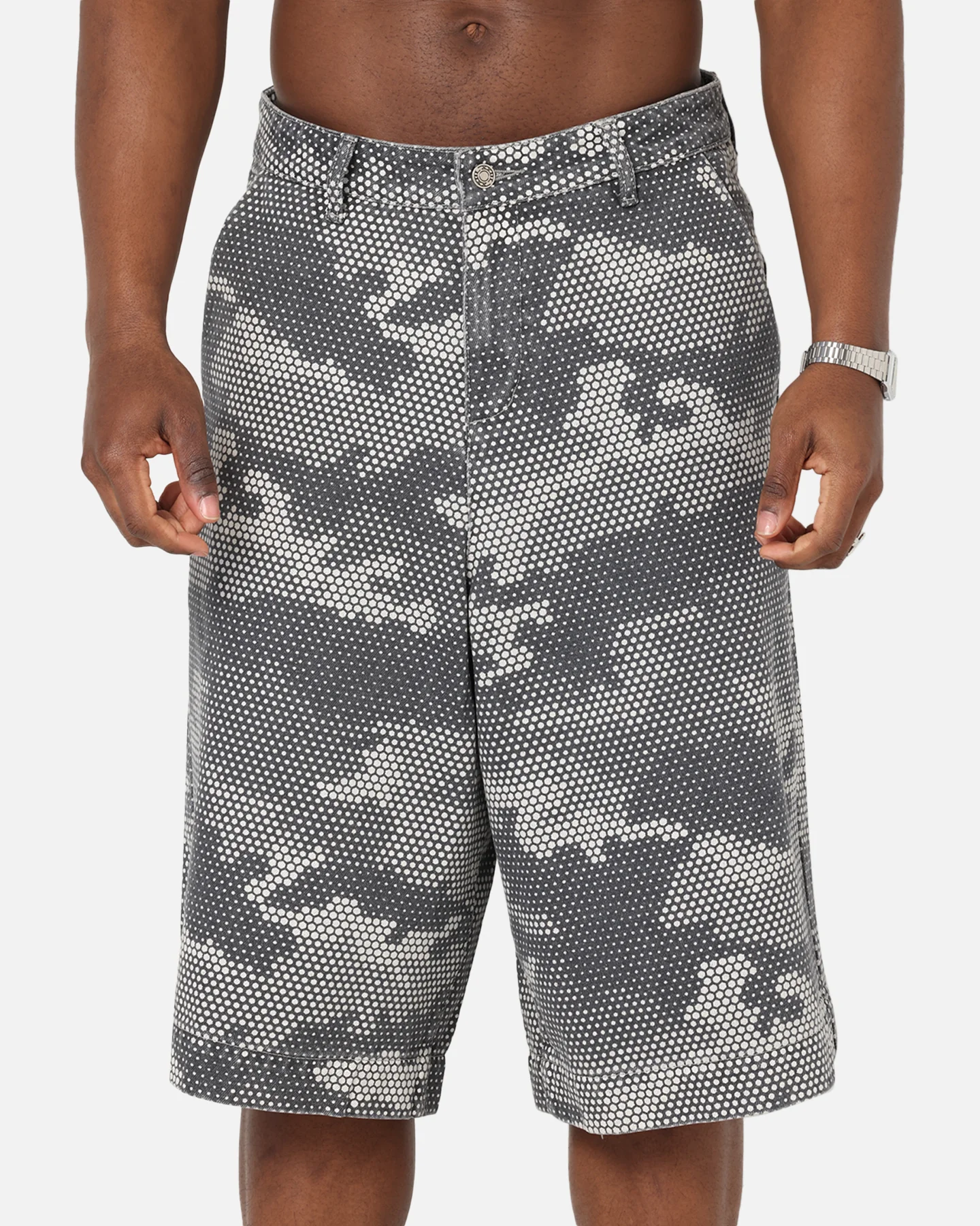 XXIII Wide Leg Denim Shorts Digi Camo - Image 7