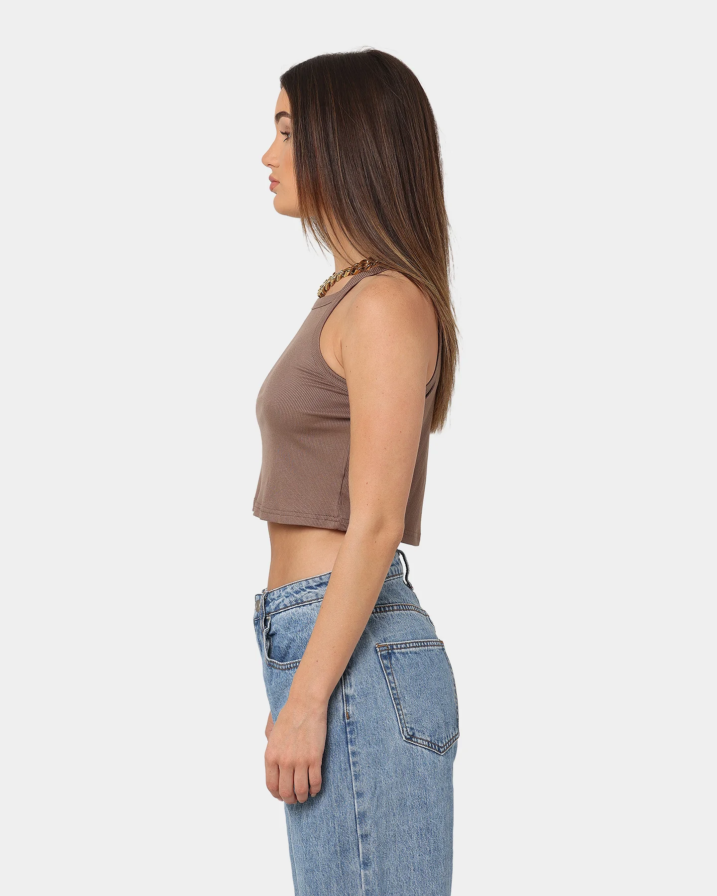 XXIII Women's Aliana Crop Singlet Burnt Sugar - Image 7