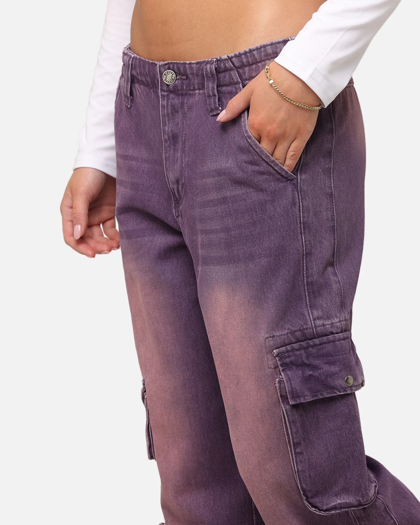 XXIII Women's Corporal Cargo Jeans Purple - Image 4