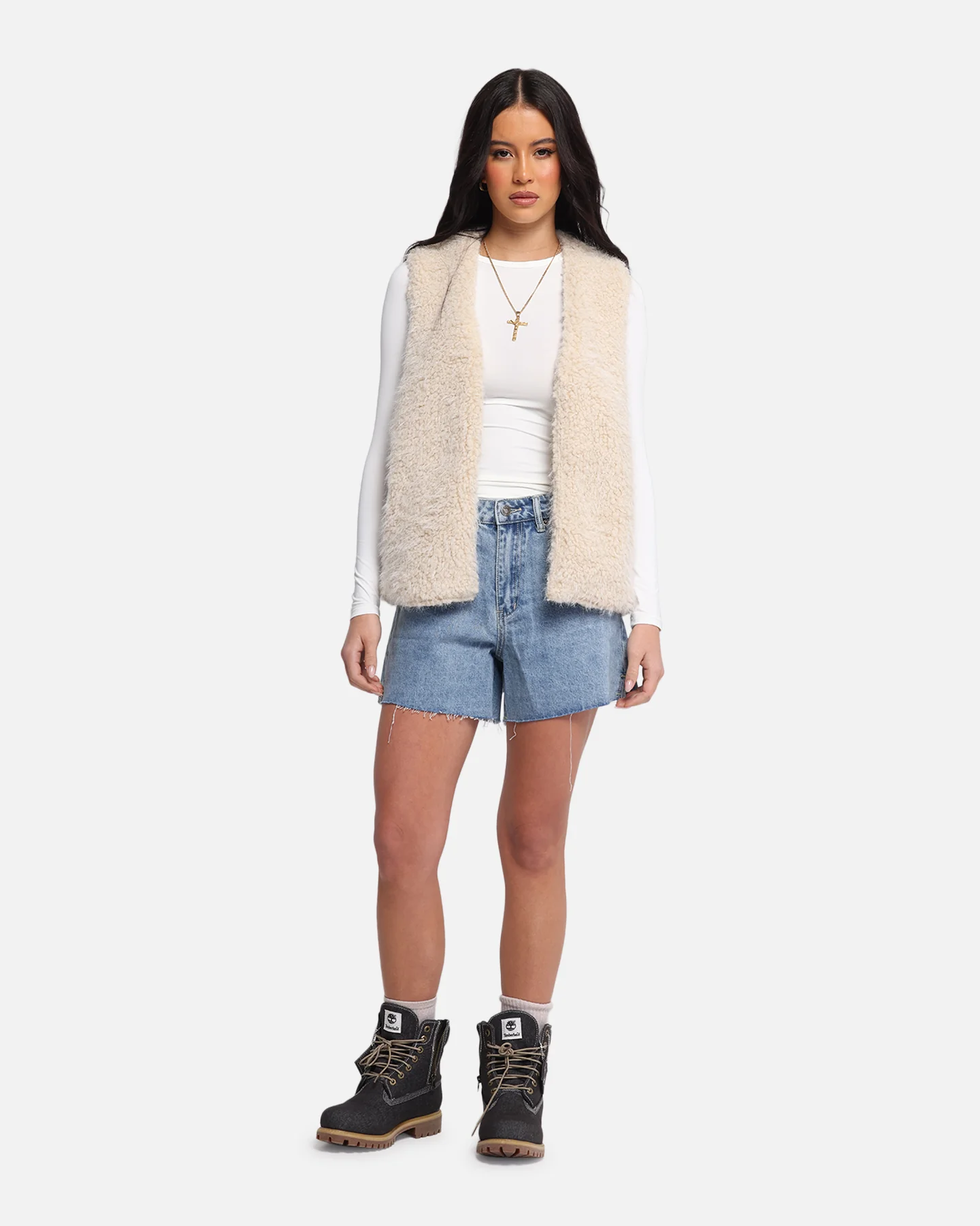 XXIII Women's High Cut A-Line Denim Shorts Blue Denim - Image 2