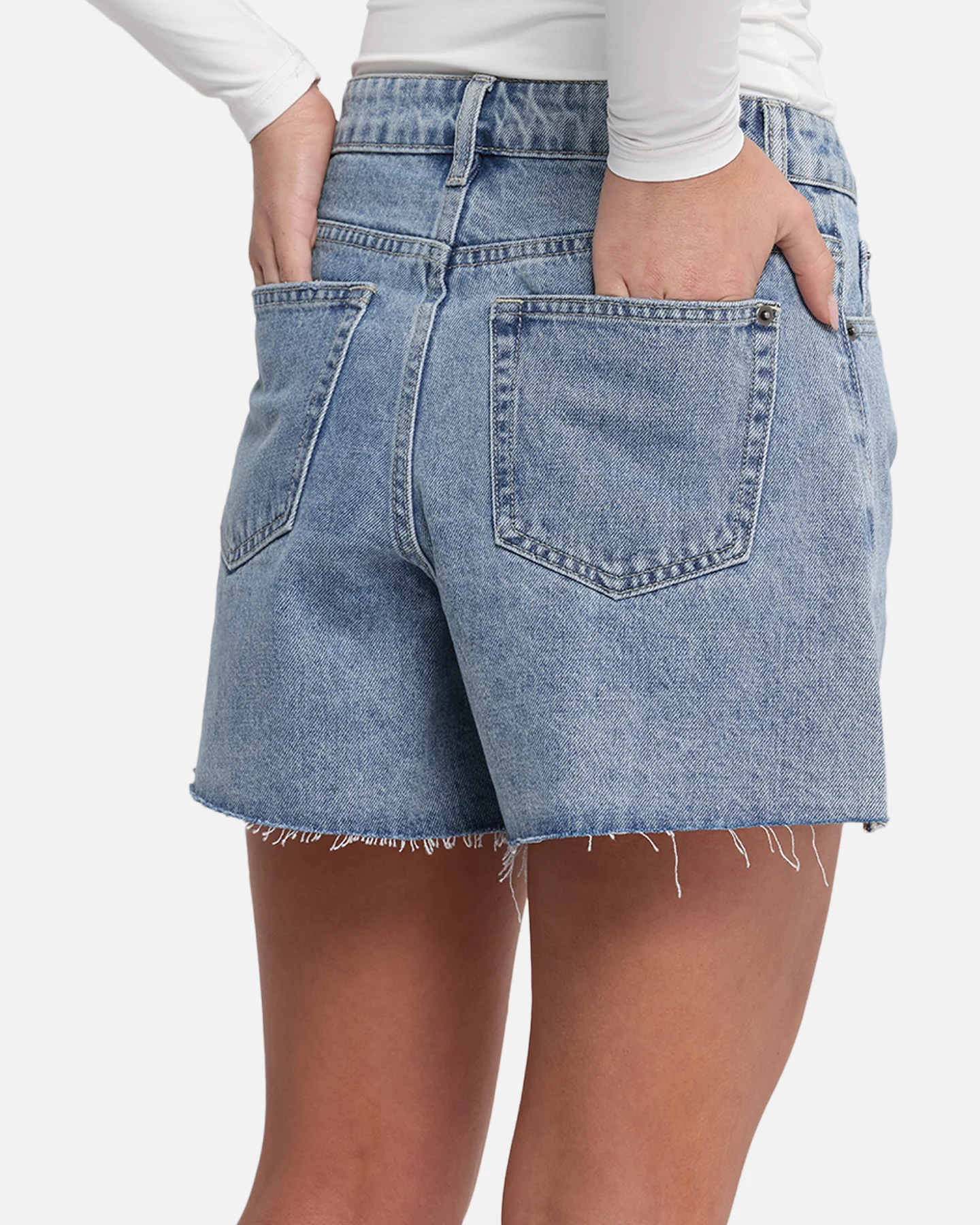 XXIII Women's High Cut A-Line Denim Shorts Blue Denim - Image 4