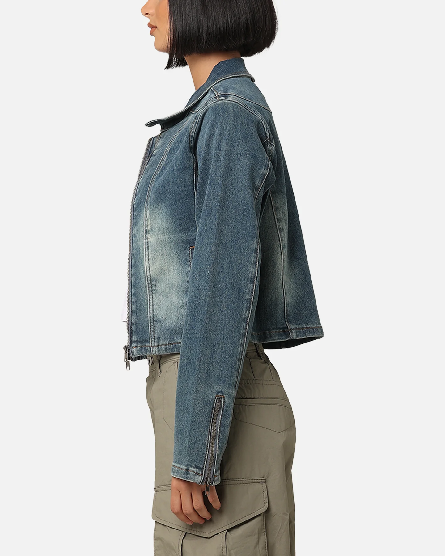 XXIII Women's Josie Fitted Denim Jacket Dark Denim - Image 5