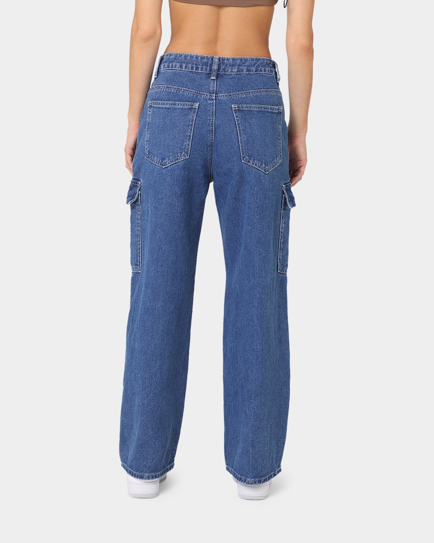 XXIII Women's Poppy Wide Leg Cargo Pants Blue - Image 4