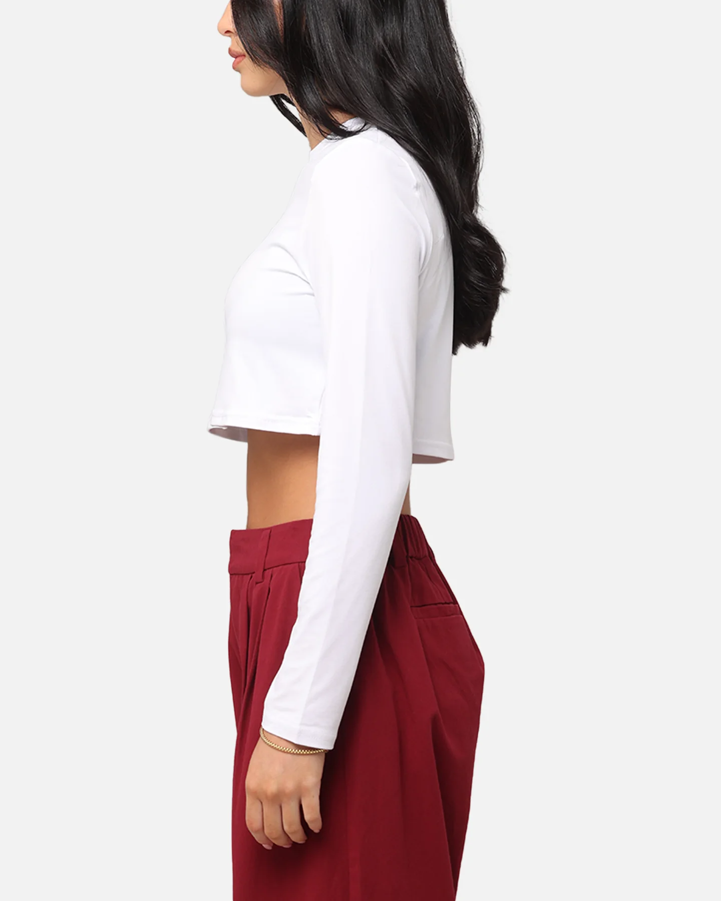 XXIII Women's Serene Long Sleeve Crop T-Shirt White - Image 5