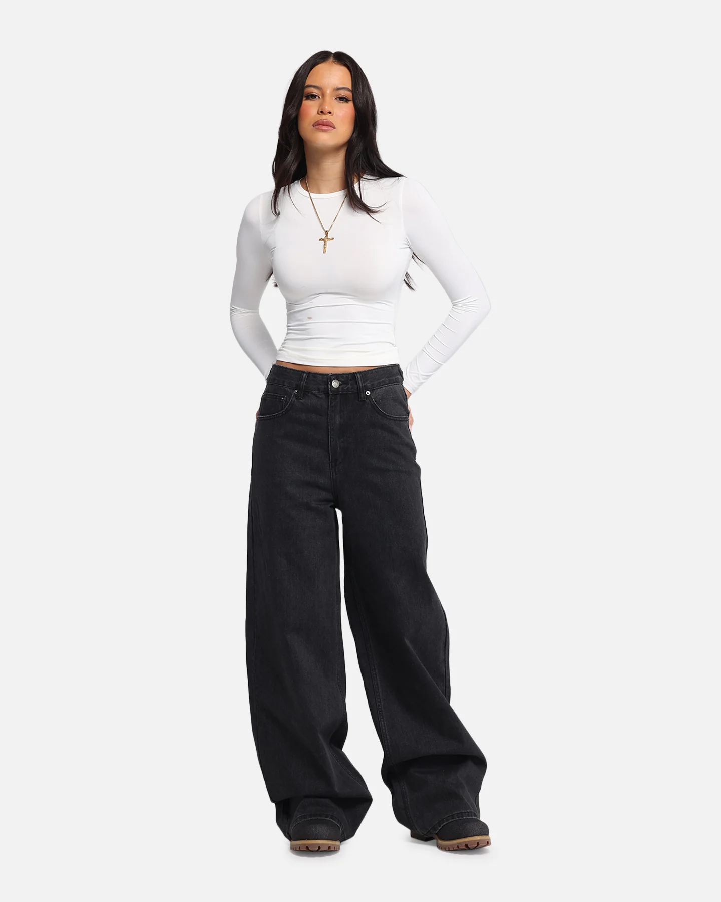 XXIII Women's Wide Leg Jeans Washed Black - Image 2