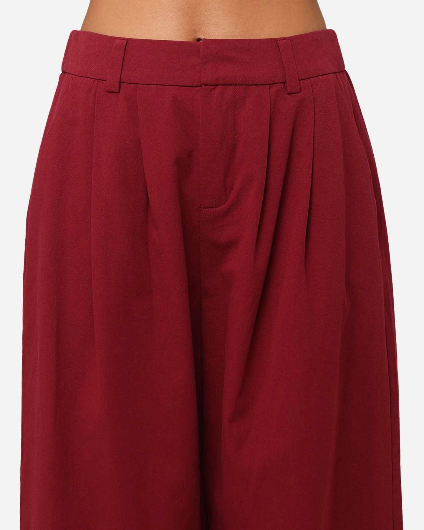 XXIII Women's Wide Leg Tailored Pant Maroon - Image 7