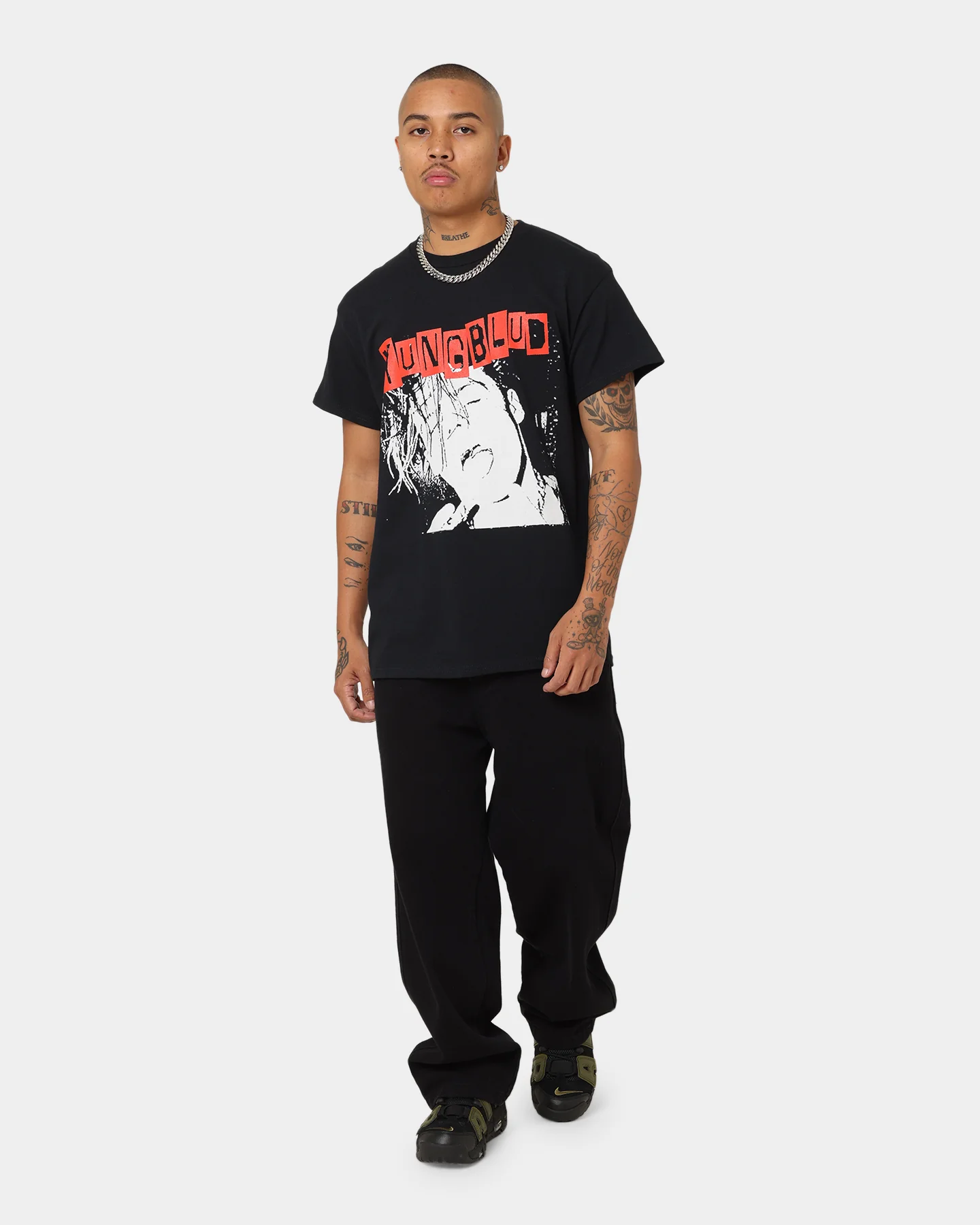 YUNGBLUD Universal Music X YUNGBLUD Stencil Photo T-Shirt Black - Image 2
