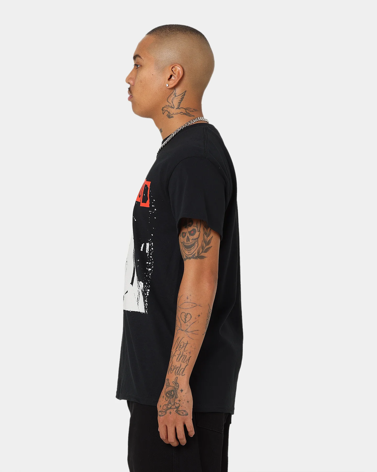YUNGBLUD Universal Music X YUNGBLUD Stencil Photo T-Shirt Black - Image 6
